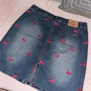 Lilly Pulitzer Denim Skirt with Pink Whale Pattern